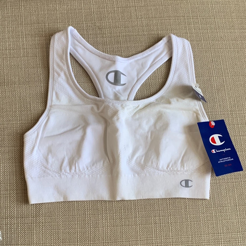Champion White Racerback Sports Bra Unlined